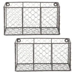 Wall Storage-Kirkland's Home Small Wall Hanging Chicken Wire Baskets, Set Of 2