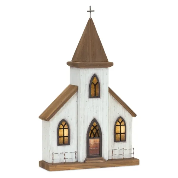 Statues & Figurines-Kirkland's Home Small Wooden Church Tabletop Statue Brown