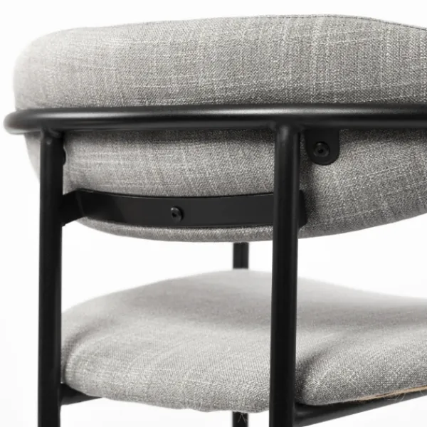 Bar Stools & Counter Height Stools-Kirkland's Home Smoke Arm Rest Upholstered Bar Stool Gray