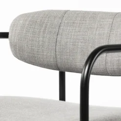 Bar Stools & Counter Height Stools-Kirkland's Home Smoke Arm Rest Upholstered Bar Stool Gray