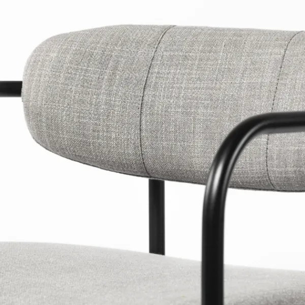 Bar Stools & Counter Height Stools-Kirkland's Home Smoke Arm Rest Upholstered Bar Stool Gray