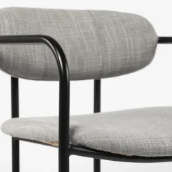 Bar Stools & Counter Height Stools-Kirkland's Home Smoke Arm Rest Upholstered Bar Stool Gray