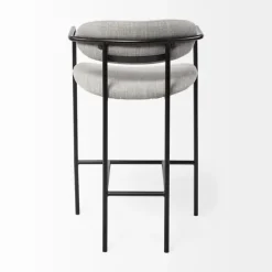 Bar Stools & Counter Height Stools-Kirkland's Home Smoke Arm Rest Upholstered Counter Stool Gray