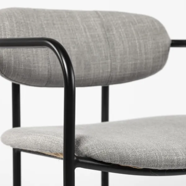 Bar Stools & Counter Height Stools-Kirkland's Home Smoke Arm Rest Upholstered Counter Stool Gray