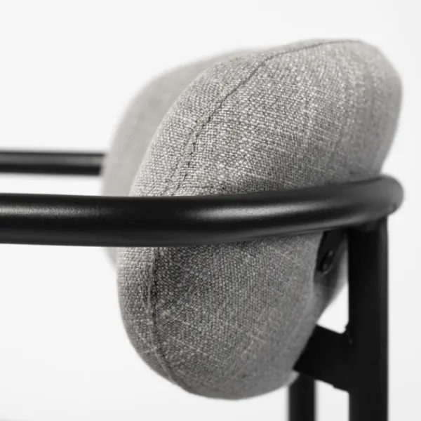 Bar Stools & Counter Height Stools-Kirkland's Home Smoke Arm Rest Upholstered Counter Stool Gray