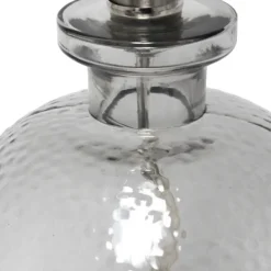 Table Lamps-Kirkland's Home Smokey Hammered Glass Shade Table Lamp Gray