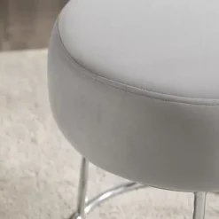 Benches & Ottomans-Kirkland's Home Smokey Velvet Vanity Stool Gray