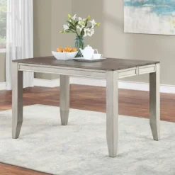 Dining Tables-Kirkland's Home Smoky Alabaster Wooden 9-Pc. Dining Set Gray/Brown