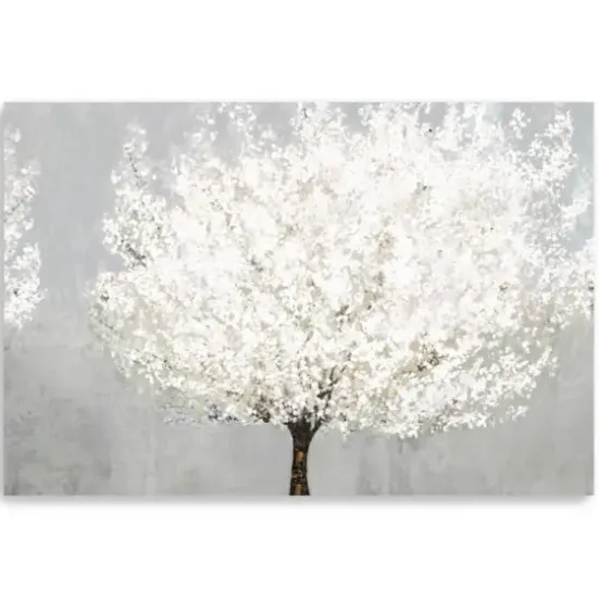 Canvas Art-Kirkland's Home Snow Kissed Blossoms Giclee Canvas Art Print Gray/White/Brown