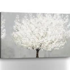 Canvas Art-Kirkland's Home Snow Kissed Blossoms Giclee Canvas Art Print Gray/White/Brown