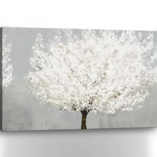 Canvas Art-Kirkland's Home Snow Kissed Blossoms Giclee Canvas Art Print Gray/White/Brown