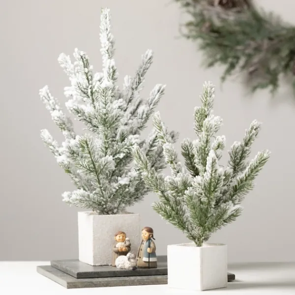 Arrangements & Greenery-Kirkland's Home Snowy Pine White Potted Christmas Trees, Set Of 3 Green/White