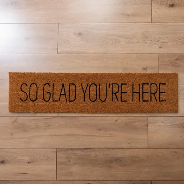 Doormats-Kirkland's Home So Glad You'Re Here Coir Doormat Tan/Black