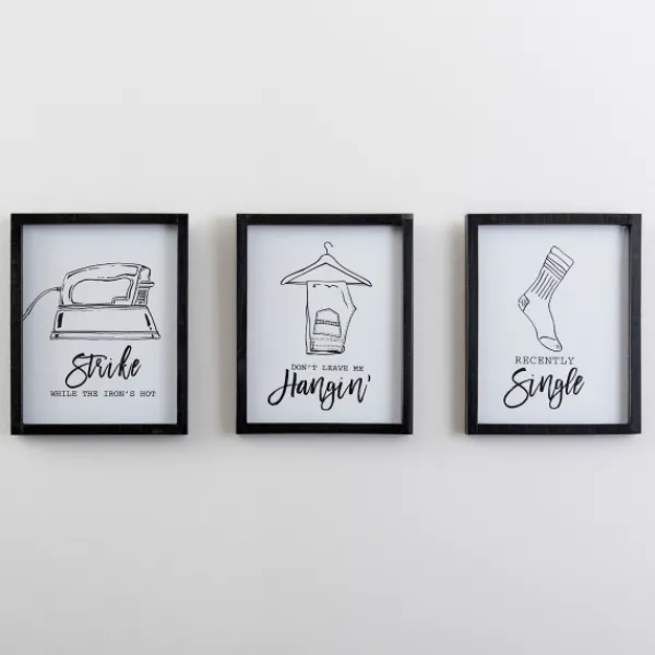 Wall Quotes & Signs-Kirkland's Home Socks Funny Laundry Room Wall Plaque White/Black