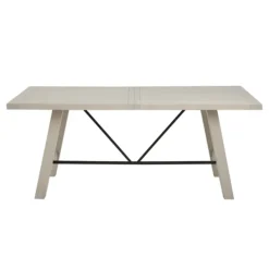 Dining Tables-Kirkland's Home Sofia Wooden Dining Table With Metal Bars White