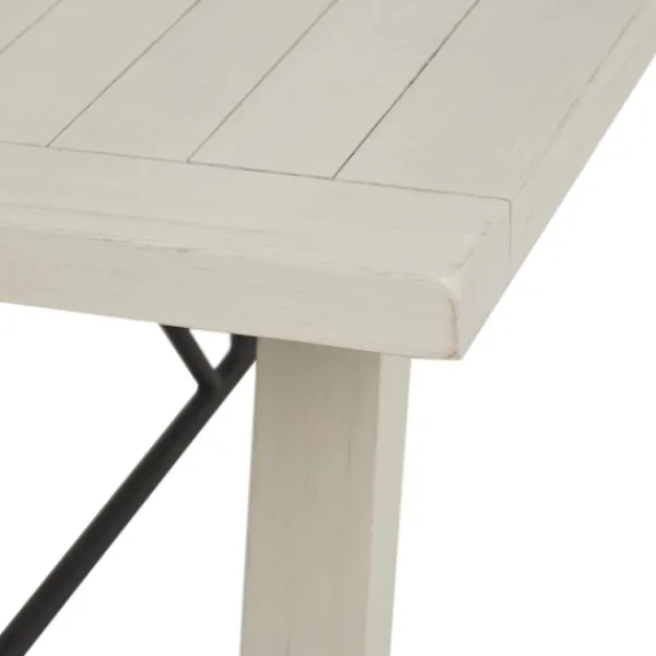 Dining Tables-Kirkland's Home Sofia Wooden Dining Table With Metal Bars White