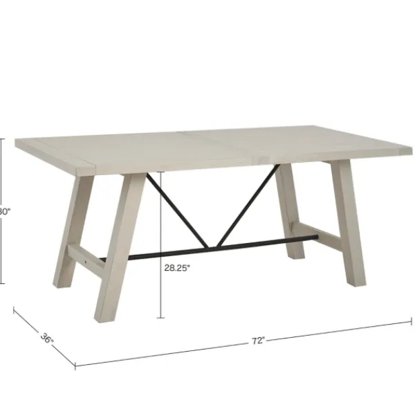 Dining Tables-Kirkland's Home Sofia Wooden Dining Table With Metal Bars White