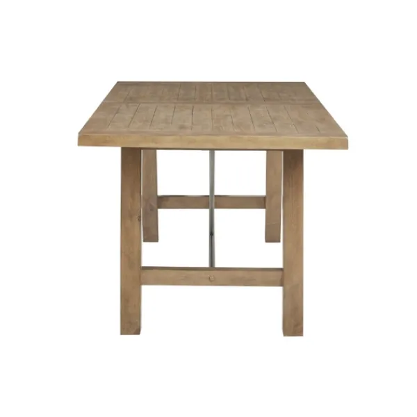 Dining Tables-Kirkland's Home Sofia Wooden Dining Table With Metal Bars Tan