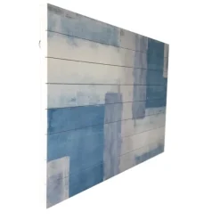 Wall Plaques-Kirkland's Home Soft Blue Abstract Wood Wall Plaque Blue/White