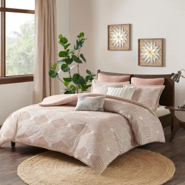 Comforters-Kirkland's Home Soft Pink Tufted King 3-Pc. Comforter Set Pink/White