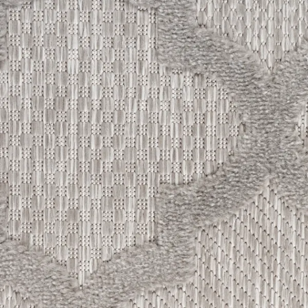 Outdoor Rugs-Kirkland's Home Soft Silver Trellis Outdoor Area Rug, 4X6 Gray/White