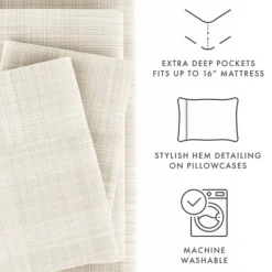 Bed Sheets-Kirkland's Home Soft Thatch 3-Pc. Twin Sheet Set Tan