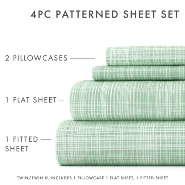 Bed Sheets-Kirkland's Home Soft Thatch 3-Pc. Twin Sheet Set Green