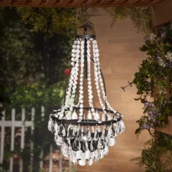 Outdoor Lighting-Kirkland's Home Solar Outdoor Chandelier Clear