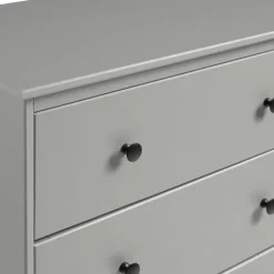 Dressers & Chests-Kirkland's Home Solid Pine Wood 4-Drawer Dresser Gray