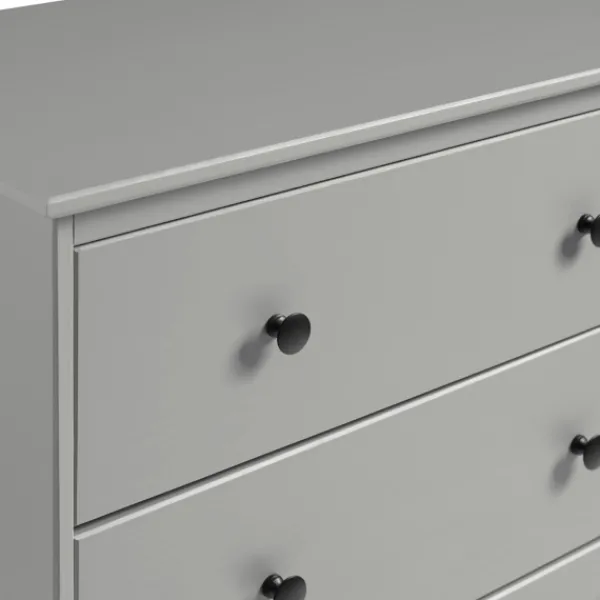 Dressers & Chests-Kirkland's Home Solid Pine Wood 4-Drawer Dresser Gray