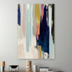 Canvas Art-Kirkland's Home Somber Abstract Canvas Art Print Blue/Tan/Multi