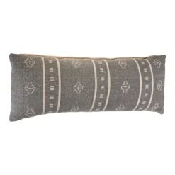 Pillows-Kirkland's Home Southwestern Geo Lumbar Pillow Gray