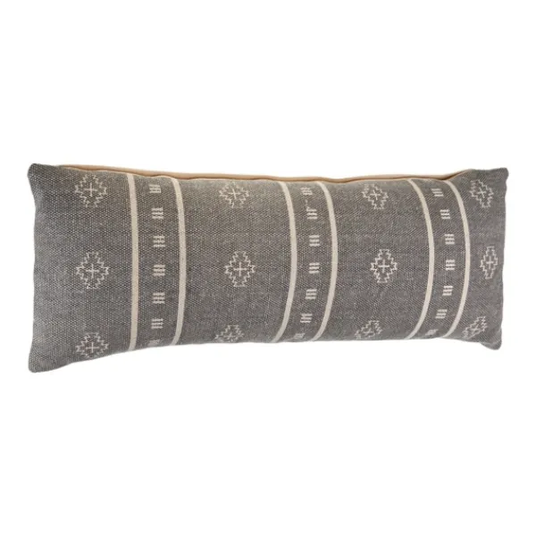 Pillows-Kirkland's Home Southwestern Geo Lumbar Pillow Gray