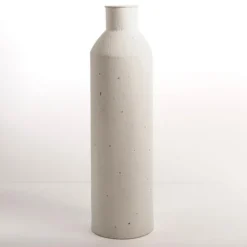 Vases-Kirkland's Home Speckled Metal Floor Vase, 28 In. White