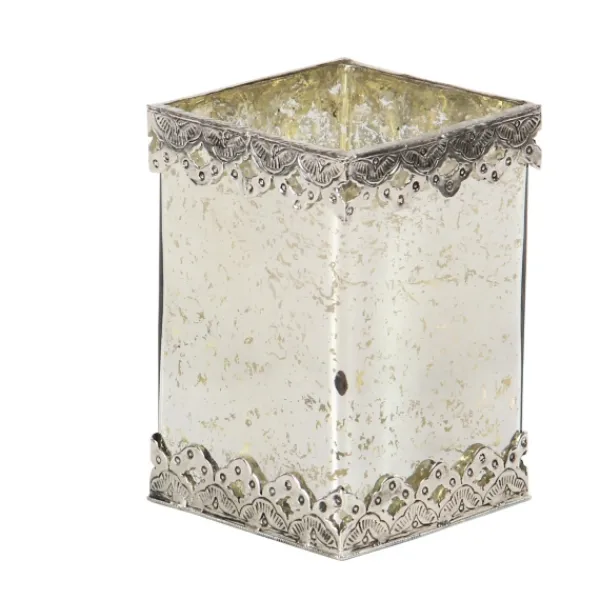 Candle Holders-Kirkland's Home Speckled 2-Pc. Candle Holder Set Silver