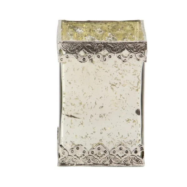 Candle Holders-Kirkland's Home Speckled 2-Pc. Candle Holder Set Silver