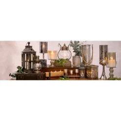 Candle Holders-Kirkland's Home Speckled 2-Pc. Candle Holder Set Silver