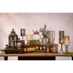 Candle Holders-Kirkland's Home Speckled 2-Pc. Candle Holder Set Silver