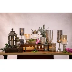 Candle Holders-Kirkland's Home Speckled 2-Pc. Candle Holder Set Silver