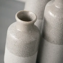 Vases-Kirkland's Home Speckled Vases, Set Of 3 Gray