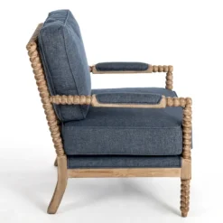 Accent Chairs-Kirkland's Home Spencer Spindle Armchair Blue