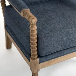 Accent Chairs-Kirkland's Home Spencer Spindle Armchair Blue