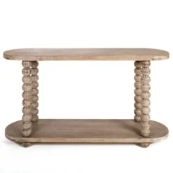 Console Tables-Kirkland's Home Spencer Spindle Legs Console Table Tan