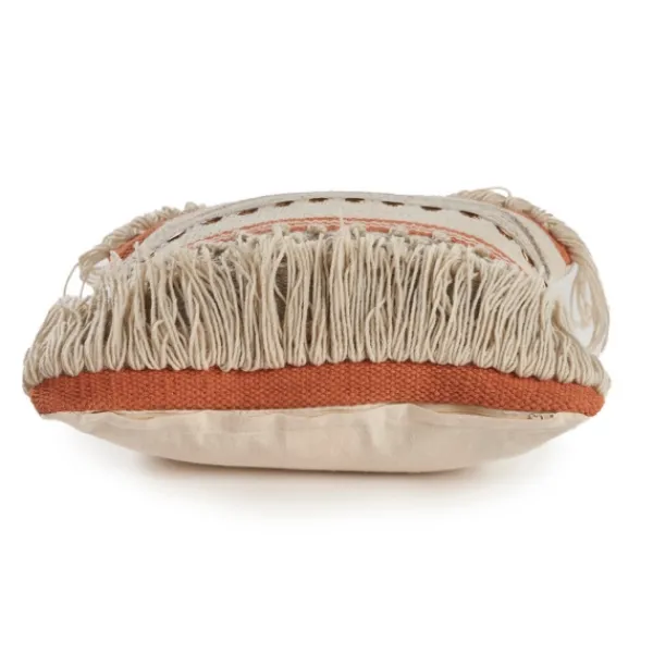 Pillows-Kirkland's Home Spice And Natural Chic Fringe Pillow Orange/Tan