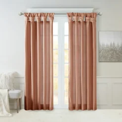 Curtains & Drapes-Kirkland's Home Spice Twist Top Curtain Panel, 84 In. Orange