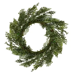 Wreaths-Kirkland's Home Spiral Mixed Boxwood Wreath Green