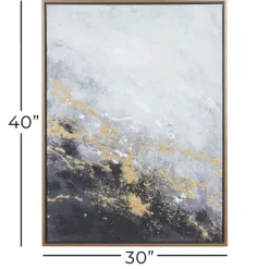 Canvas Art-Kirkland's Home Splatter Abstract Framed Canvas Art Print Black