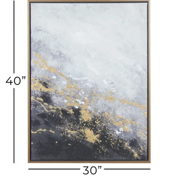 Canvas Art-Kirkland's Home Splatter Abstract Framed Canvas Art Print Black