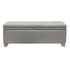 Benches & Ottomans-Kirkland's Home Split Seat Jackson Storage Bench Gray