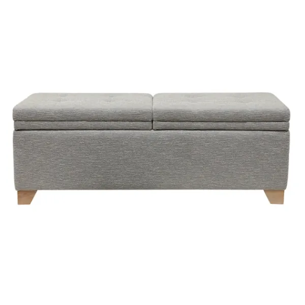 Benches & Ottomans-Kirkland's Home Split Seat Jackson Storage Bench Gray